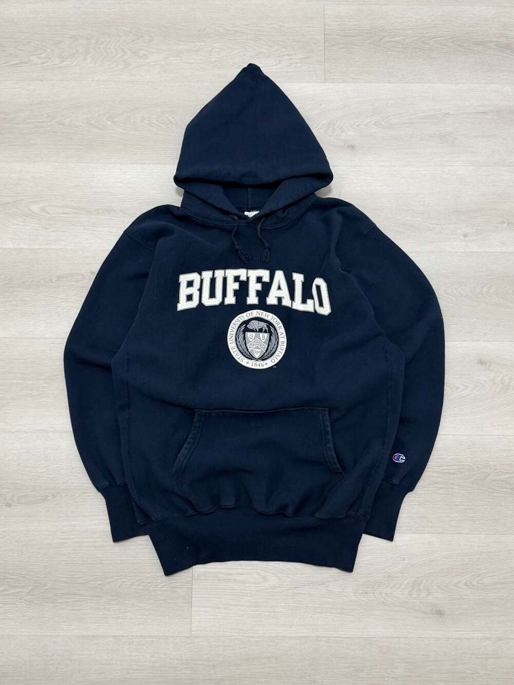 Vintage 90s Champion Reverse Weave University at Buffalo New York Hoodie XXL